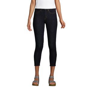 Lands' End Women's Tall Stretch High Rise Skinny Legging Crop Blue Jeans